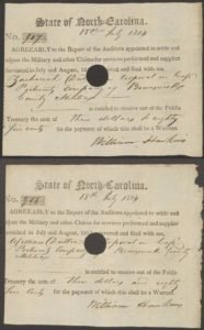 War of 1812 pay vouchers, Brunswick County, N.C.
